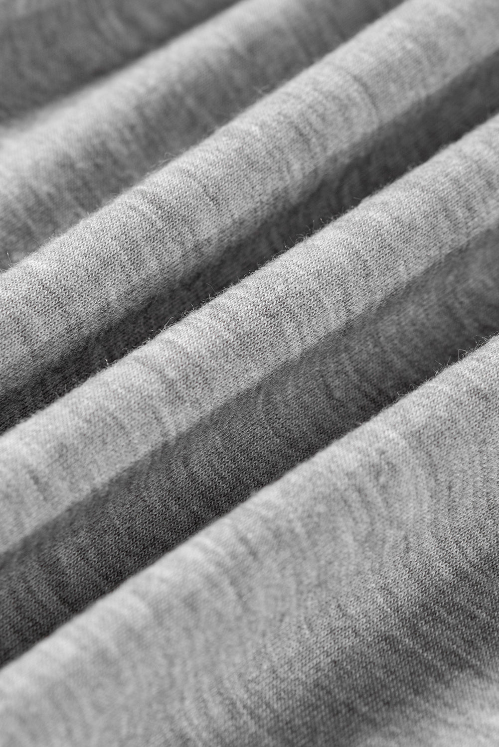 Light Grey Pleated Puff Sleeve Knit Tee