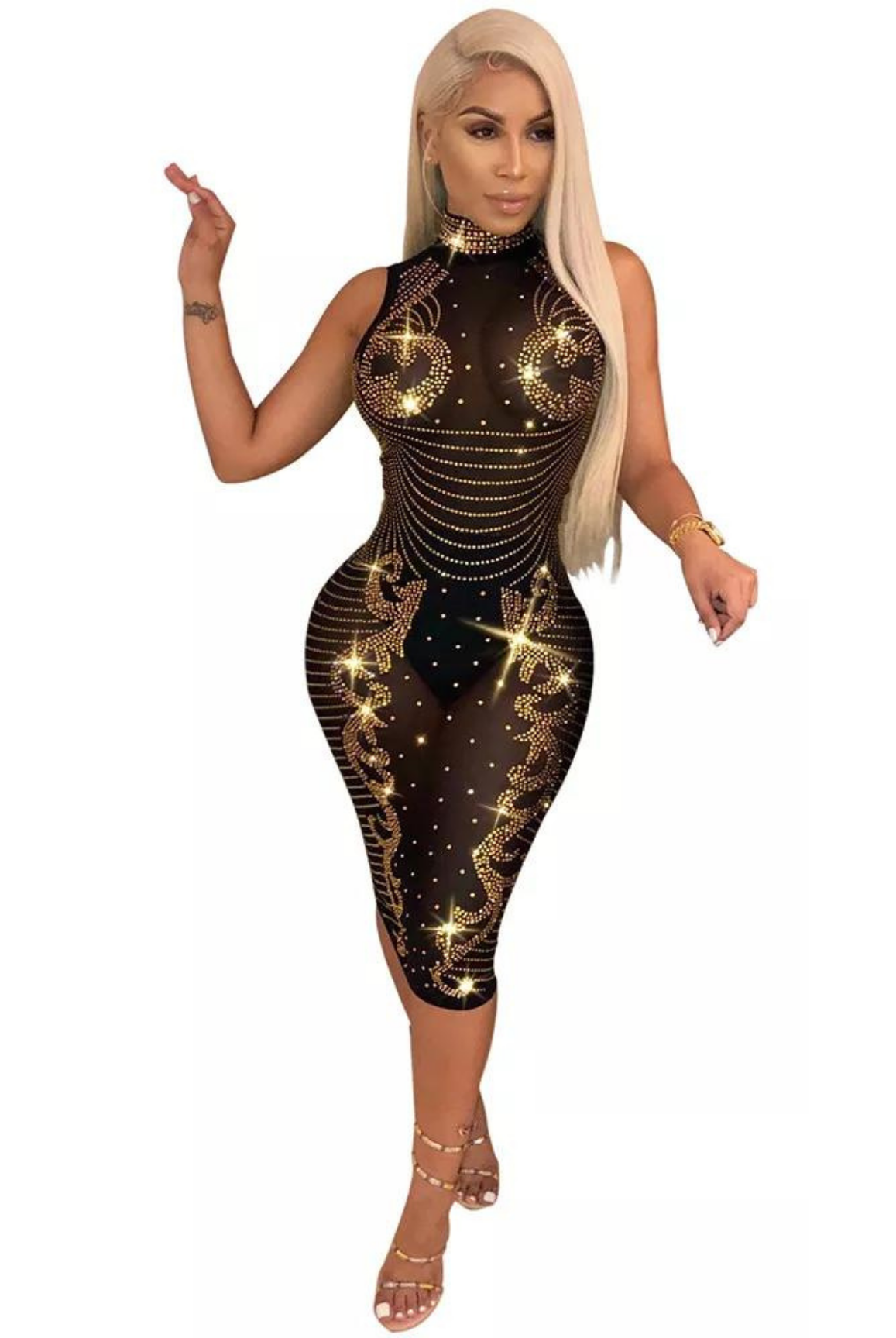 Glow On My Own Sequins Club Dress (7317944926369)